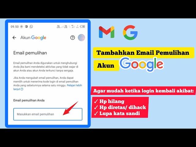 Cara menambahkan Email Pemulihan di Akun google