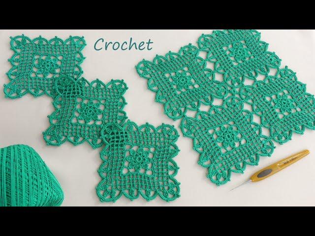 ОЧЕНЬ ПРОСТО!!! Ажурный КВАДРАТНЫЙ МОТИВ вязание крючком Easy Crochet square motifs for beginners