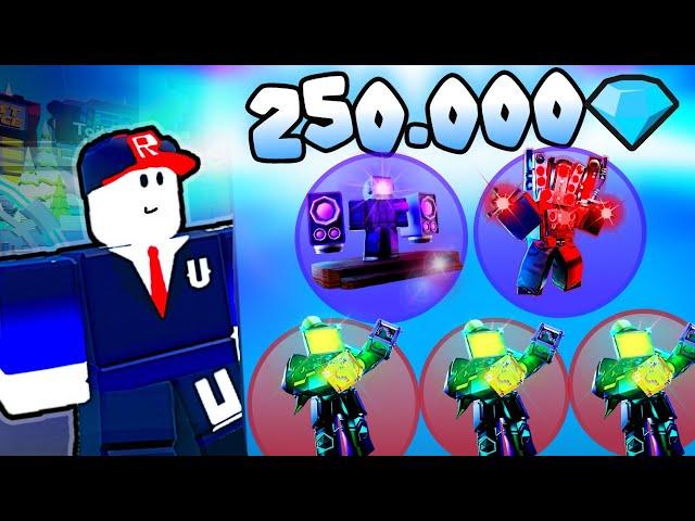 Я ПОТРАТИЛ в Trading Plaza  250 000 ГЕМОВ # Toilet Tower Defense