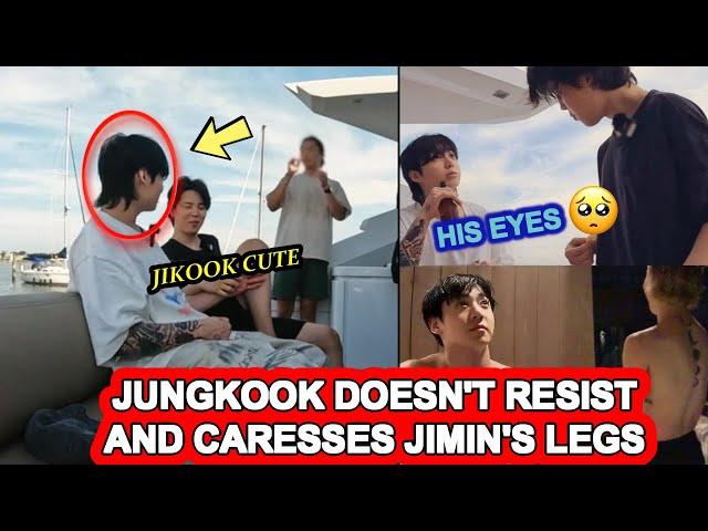 Jikook Cute  JIMIN laughs while JUNGKOOK caresses him ️ Jungkook falls EXCITED before Jimin 