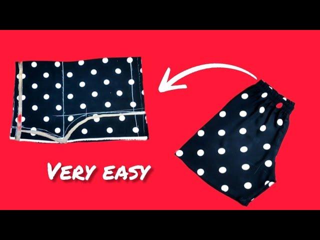 EASIEST !! Shorts Cut And Sewing.. (NO PATTERNED) Cut in 5 minutes, wear straight