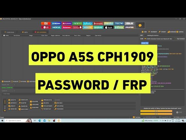 OPPO A5S (CPH1909) Frp UnlockTool | Oppo A5s Frp Bypass