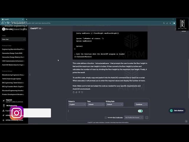 How to use automation for AutoCAD using ChatGPT | Civil Engineering | BK Engineering