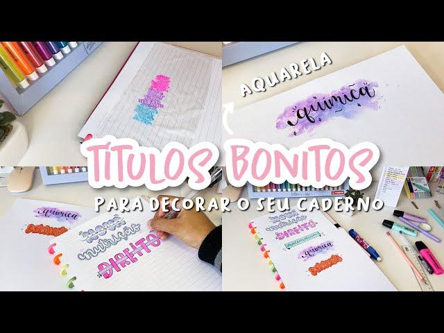 IDEIAS DE TÍTULOS PARA DECORAR O SEU CADERNO E DEIXAR ELE MAIS BONITO | reproduzindo reels :)