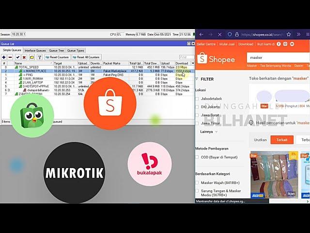 Tutorial Mikrotik Pisah Trafik Marketplace: Shopee, Tokopedia, Bukalapak (Toko Online)