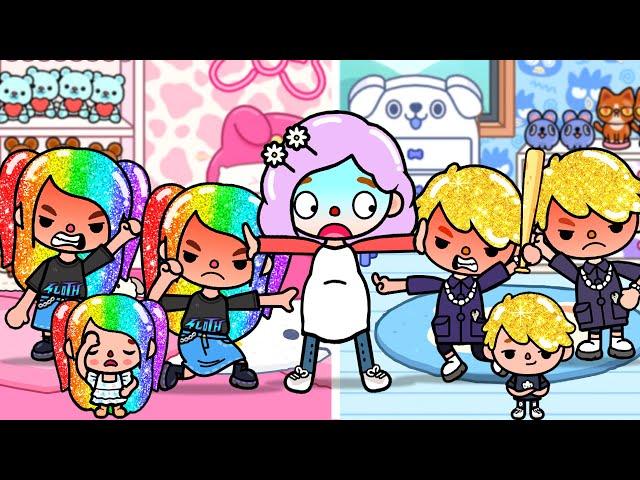 Brothers Hate Younger Sister Because of Rainbow Hair | Toca Life Story | Toca Boca