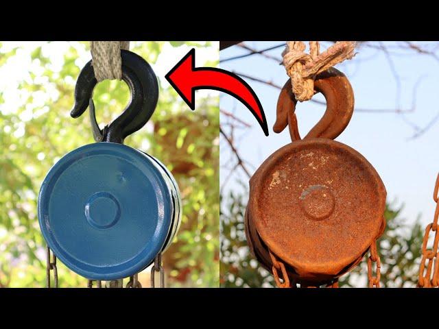 Transforming Trash to Treasure: 2 TONS Rusty Chain Block Restoration