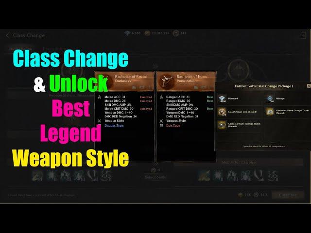 Night Crows Class Change & Unlock Best Legend Weapon Style