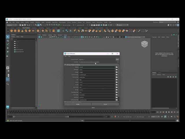 How to create and save project in Maya