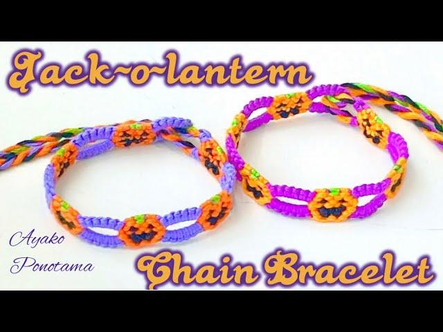 !New! How to make my #originaldesign Jack-o-lantern chain bracelet #halloween #easydiy #howtomake