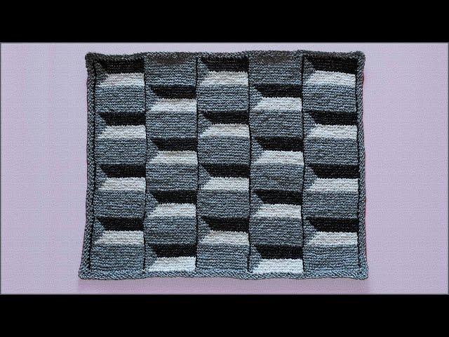 Crochet rug with 3D effect. Tunisian crochet. Part 1.