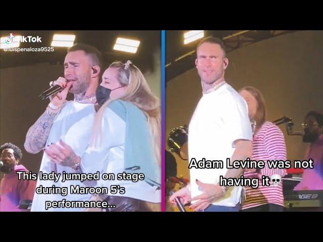 Adam Levine REACTS to Stage Crasher