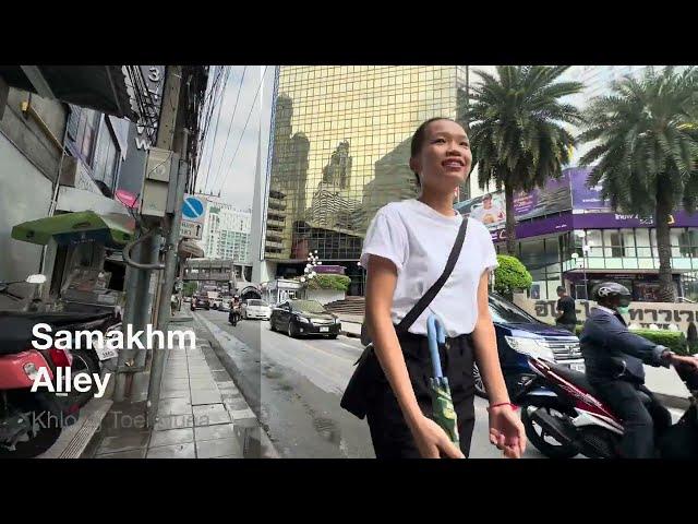 [4K]Walking Asok area in Bangkok Thailand. Found some massage shops and Ruam Sab Market.