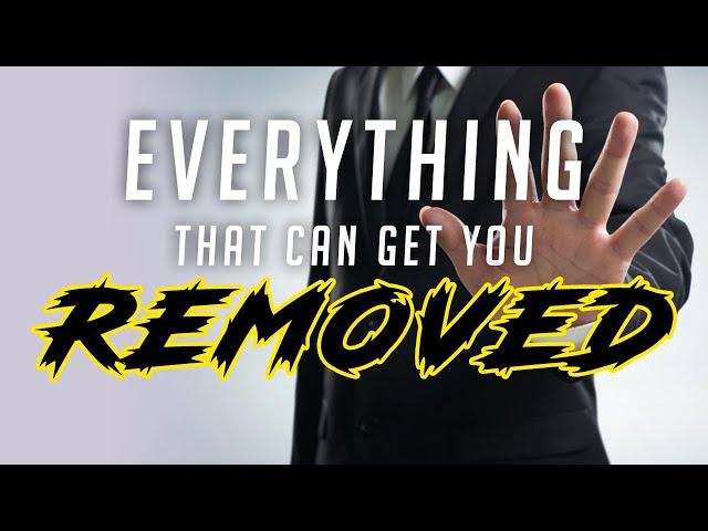 Everything that can get you removed/disfellowshipped from Jehovah's Witnesses