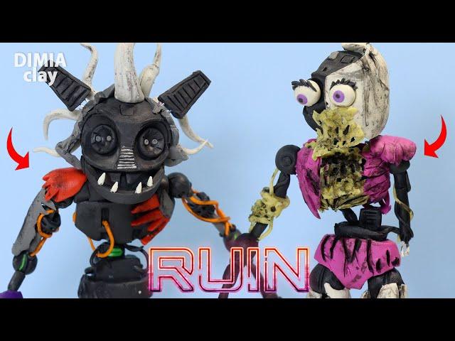 MAKING ROXANNE WOLF AND GLAMROCK CHIKA  FNAF RUIN with clay