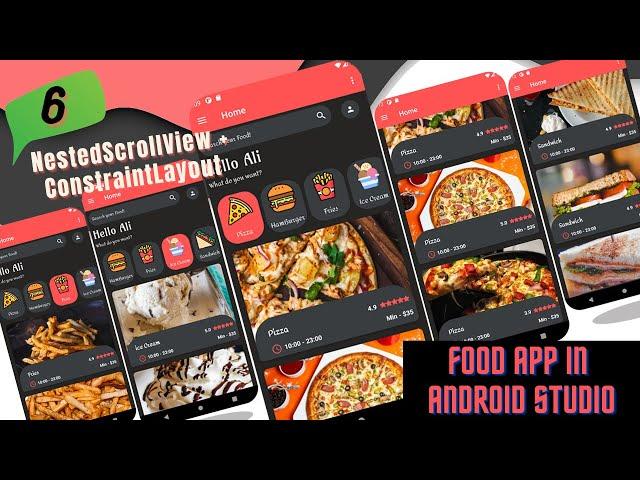 NestedScrollView | ConstraintLayout | Home Fragment | Android Fragment | Food App In Android Studio