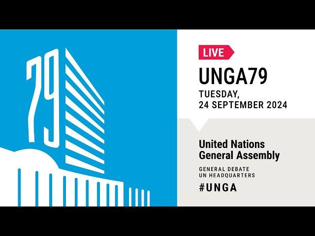 #UNGA 79 General Debate Live (USA, Iran, Chile, Italy & More) - 24 September 2024 (Day 1)