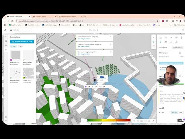 autodesk forma   تحليل الاستدامة و الشمس و درجة الحرارة