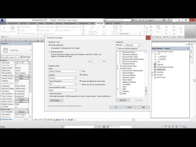 Project browser organization in Revit