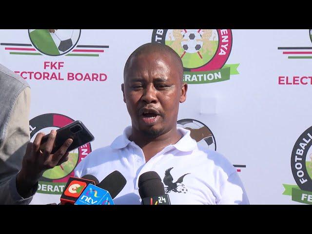 FKF Presidential candidate Dan Mule presents papers to the FKF Electoral Board