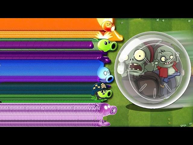 100 PEA & Other Plants LEVEL 1 vs Hamster Ball LEVEL 10 - Pvz 2 Challenge