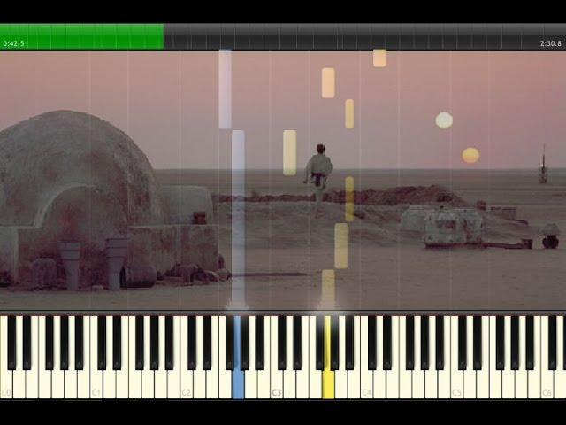 Star Wars - The Force Theme - Binary Sunset synthesia