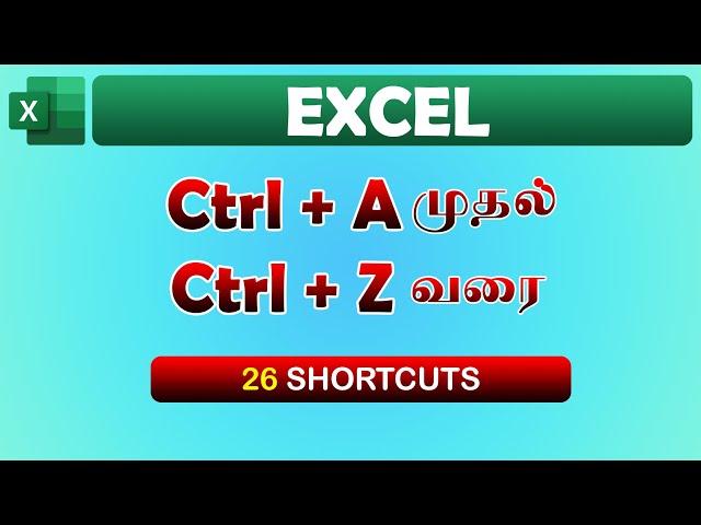 Ms-Excel Shortcut Keys In Tamil  Ctrl+A to Ctrl+Z || Naveen Kumar