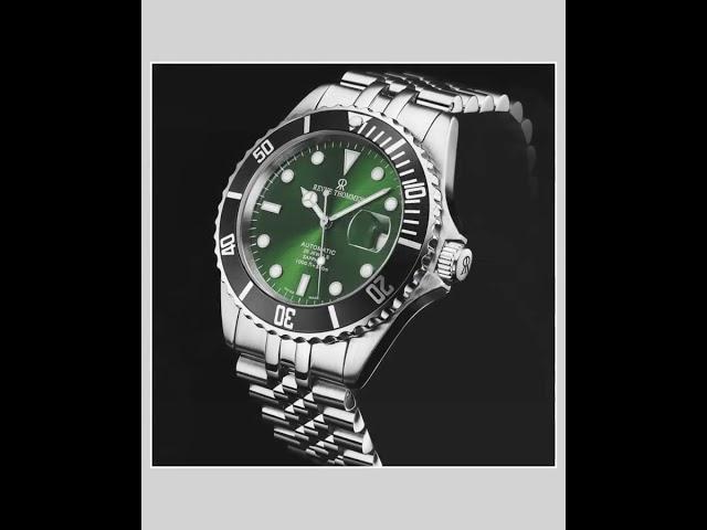 Revue Thommen Men's 'Diver' Green Dial Stainless Steel Bracelet Automatic Watch 17571.2222