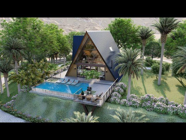 Iconic Design #37, 2 Floor Modern A-frame Cabin - A Frame Full House Tour