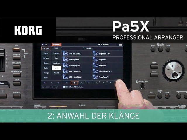 KORG Pa5X Video-Manual - 2: Anwahl der Klänge