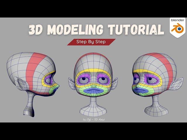 3D Modeling Tutorial - Modeling a stylized Character head ready for Animation in Blender