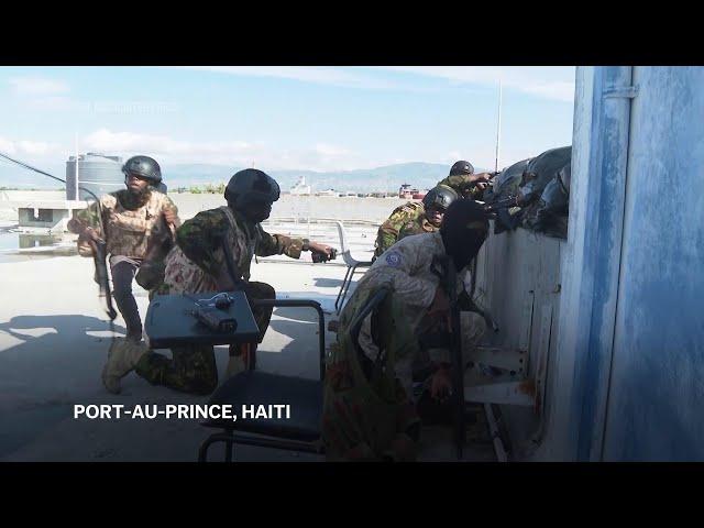 Kenyan police forces exchange gun fire with gangs in Haiti