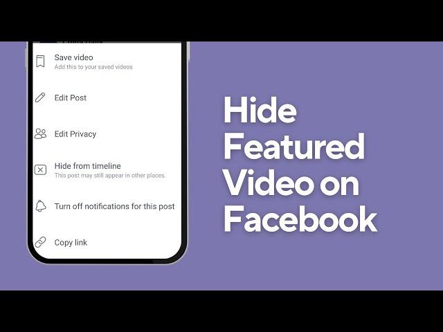 How to Hide Featured Video on Facebook !