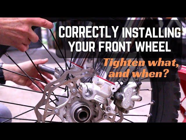 Are you doing it right? Front wheel install on KTM500 EXC-F