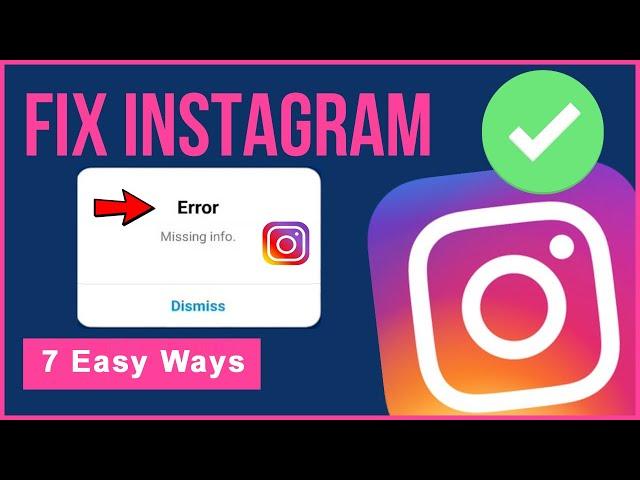 How to Fix Error "Missing Info." in Instagram | Instagram Missing Info Error | Android Data Recovery