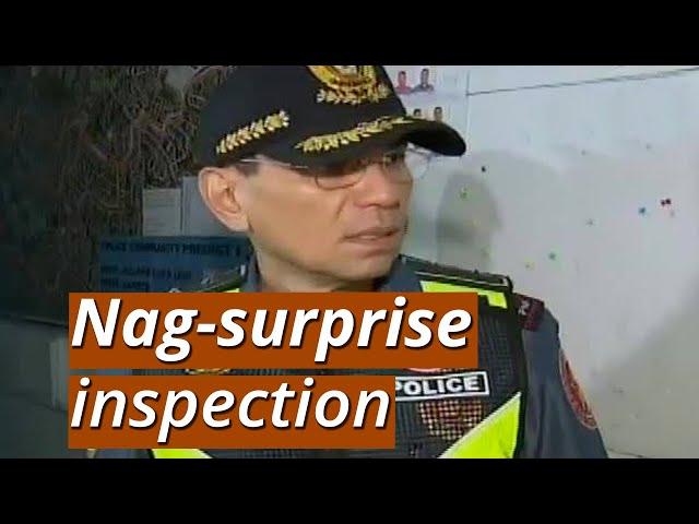 UB: NCRPO chief Eleazar, nag-surprise inspection; pulis, akmang bubunot ng baril nang maalimpungatan