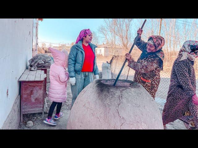 Узбекистан! Один ДЕНЬ в КАРАКАЛПАКСКОМ  АУЛЕ ! Рецепт ЛЕПЕШЕК! Жизнь в ДЕРЕВНЕ! жуери гуртик.