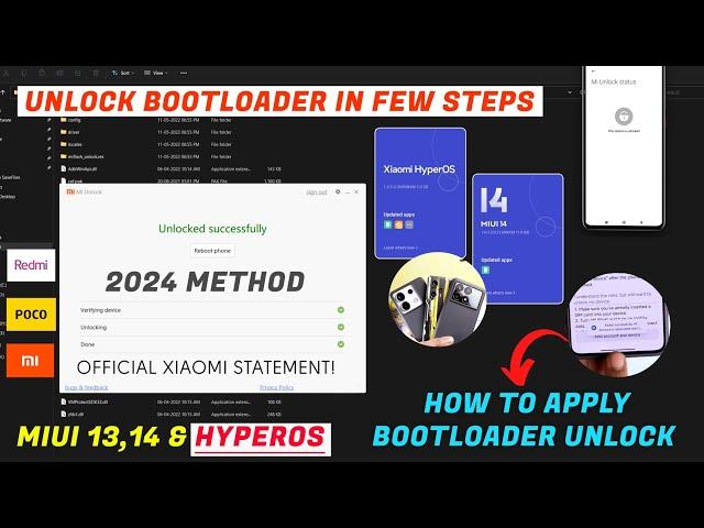 Unlock HyperOS Bootloader in Few Steps | New Method to unlock Xiaomi HyperOS Bootloader in 2024