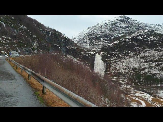 Fossen Bratte. Storli, Samnanger commune, Норвегия. 09.01.2023.