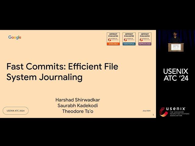 USENIX ATC '24 - FastCommit: resource-efficient, performant and cost-effective file system...