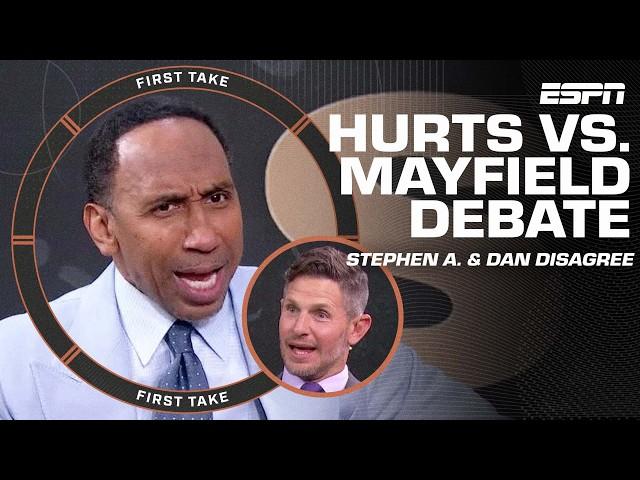  HEATED DEBATE  Stephen A. & Dan Orlovsky DISAGREE on Hurts vs. Mayfield ️ | First Take