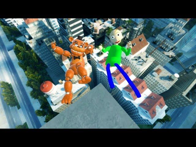 Garry's mod not ordinary ragdolls/Baldi vs Freddy epic fails[MOD Baldi's Basics and FNAF2]