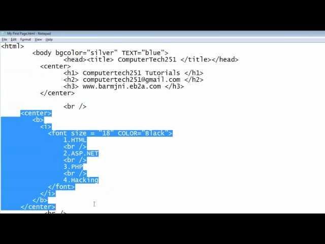 HTML Tutorials - Part 3 HD