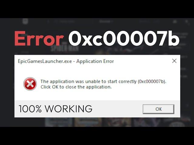  How To Fix Epic Games Launcher Error 0xc00007b (100% WORKING)