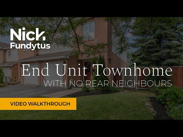 End Unit Townhome with No Rear Neighbours!