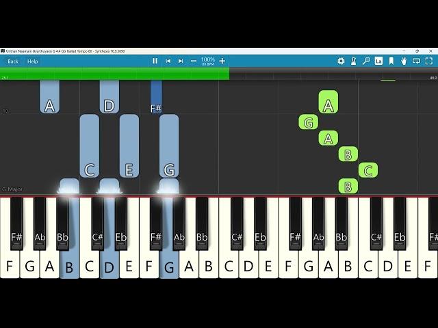 Unthan Naamam Uyarthu Keyboard Notes G 4/4 Gtr Ballad Tempo 80 | Lord I lift Your Stephen Sanders