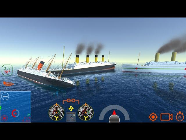 Titanic Hit Carpathia and then Britannic hit Titanic - Ship Handling Simulator - Ship Mooring 3D