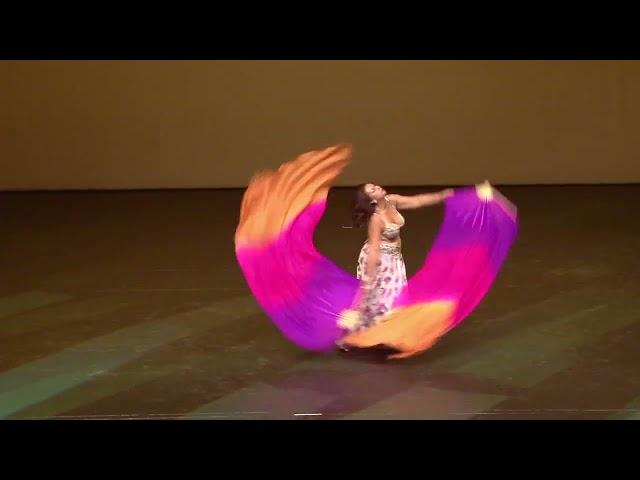 Large silk fan veils dance "Heart Cry" by Paola Diaz