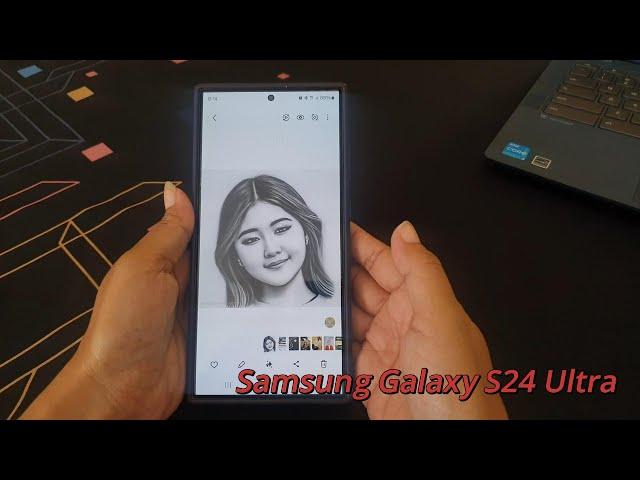 How to turn a selfie to a stunning sketch art with Samsung Galaxy S24 Ultra portrait studio feature