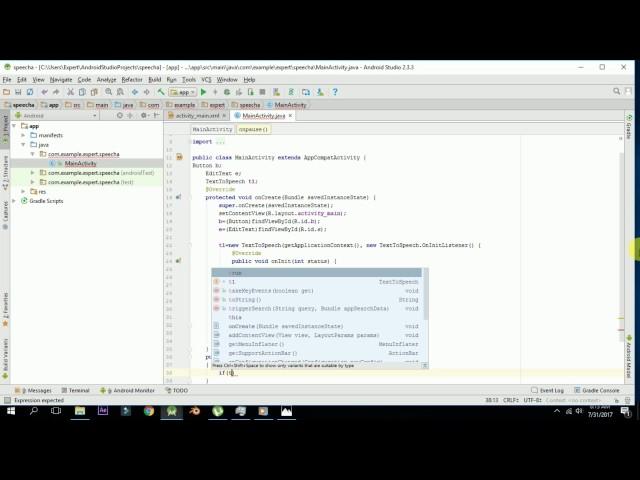 How to convert text to speech in Android Studio(code Simplified)